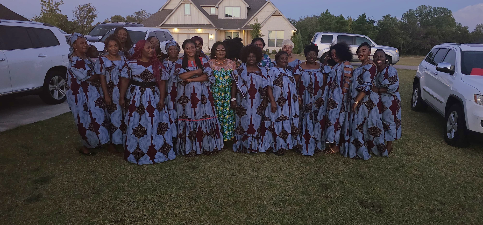 Women of Ngemba Oklahoma together in their shared uniform